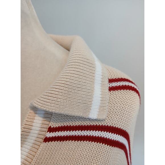 Pink Cambridge polo  cropped Academia school girl knit sweater 2XL‎ - Picture 3 of 9